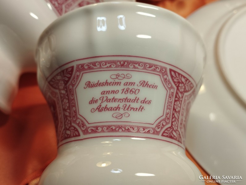 Villeroy § Boch, Heinrich, német porcelán 6 személyes  reggeliző készlet, 19 db