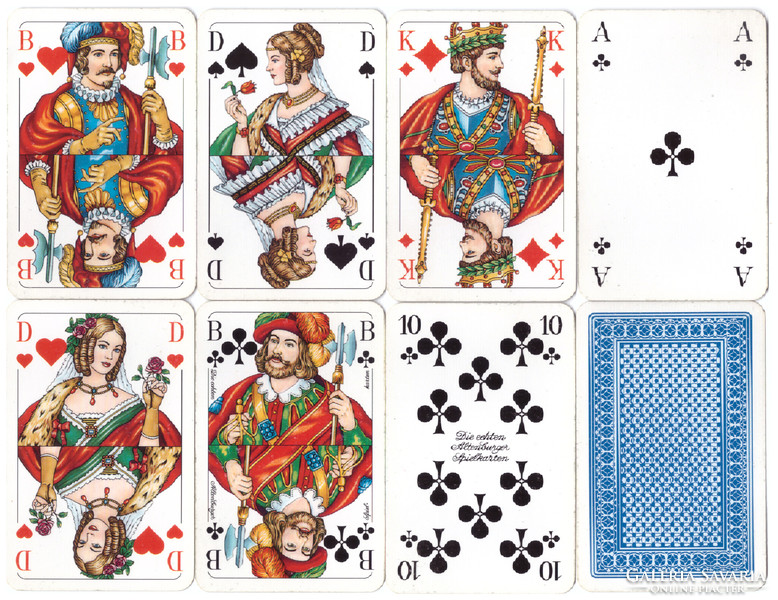 81. Francia sorozetjelű skat kártya berlini kártyakép F.X. Schmid München 1995 körül 32 lap