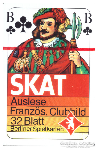 69. Francia sorozetjelű skat kártya berlini kártyakép Berliner Spielkarten 1980 körül 32 lap