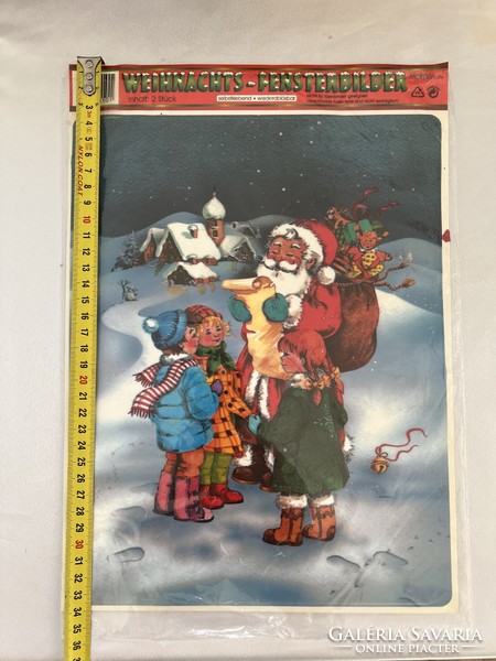 2 db nagyméretú télapós vintage karácsonyfadísz mikulás matrica
