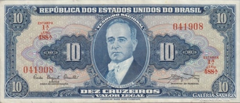 10 Cruzeiros 1961 Brazil 9. Signo