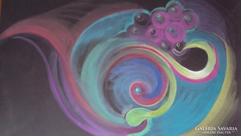 Swirling shapes --- abstract painting.