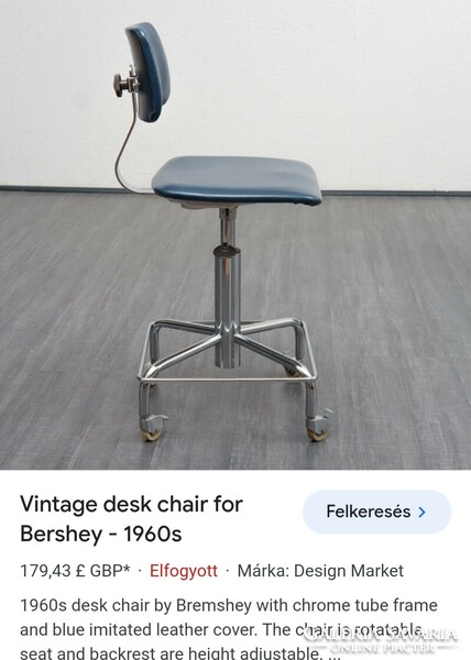 Hailo 1950 loft Mid Century design műhely, ipari irodai szék Alkudható!