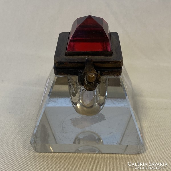 Antique glass inkwell