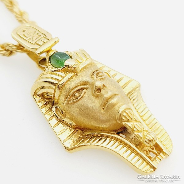 18 carat chain with pendant with Tutankhamun statue