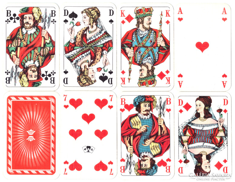 120. Francia sorozetjelű skat kártya berlini kártyakép Nürnberger Spielkarten 1975 körül 32 lap