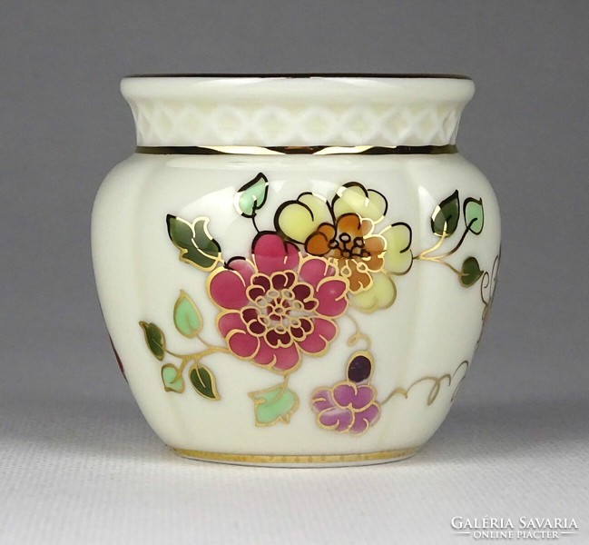 1G354 butterfly butter-colored zsolnay porcelain cluster vase 5.5 Cm