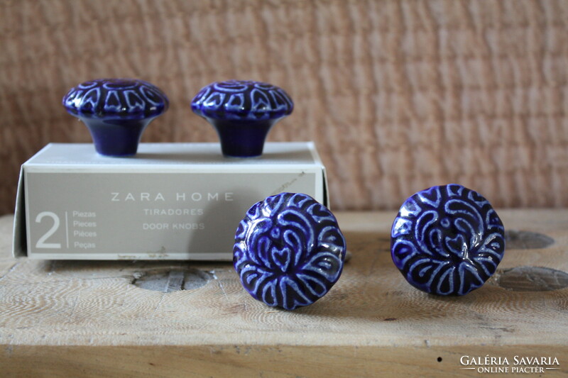 Zara Home -kék porcelán bútorgombok - új, hibátlanok