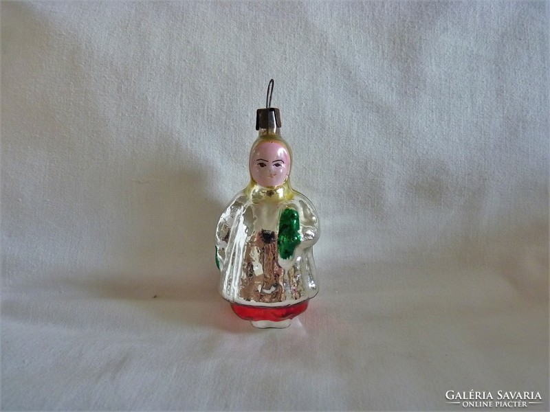 Old glass Christmas tree decoration - little girl in 