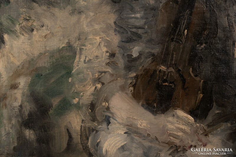 Náray Aurél (1883-1948): Hegedűs leány portré