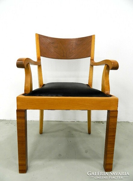 Art deco karfás bőr szék / Íróasztal szék