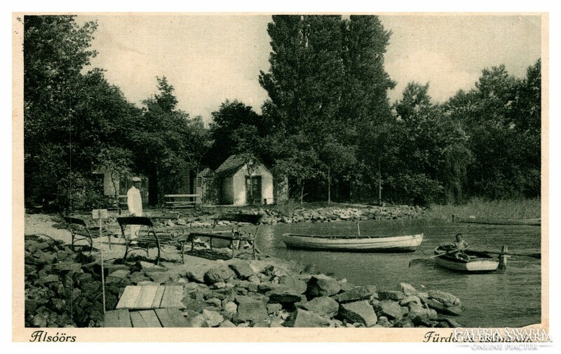 Alsóörs, Alsóörs Fürdő és csónakda képeslap 1928