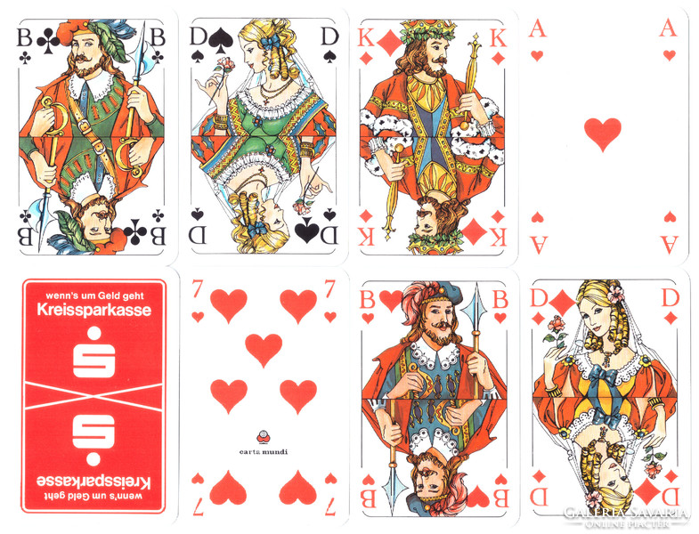 113. Francia sorozetjelű skat kártya berlini kártyakép Carta Mundi 2000 körül 32 lap