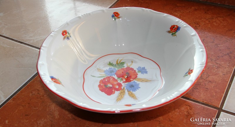 Zsolnay poppy flower salad bowl