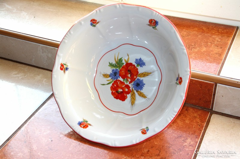 Zsolnay poppy flower salad bowl