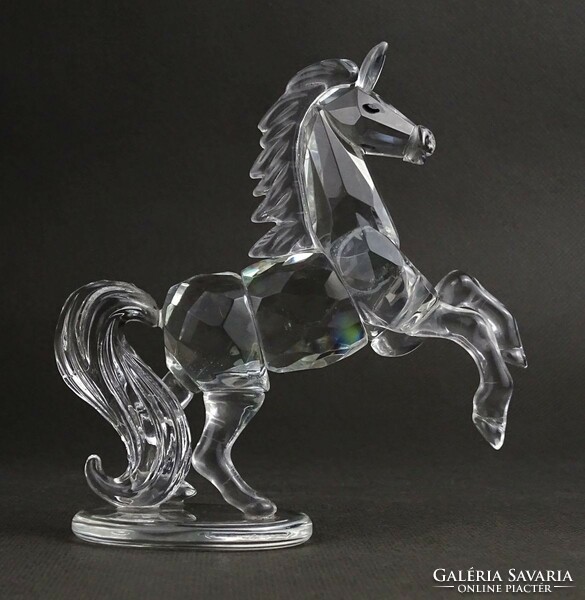 1Q258 Hibátlan ágaskodó ló kristály szobor 11 cm