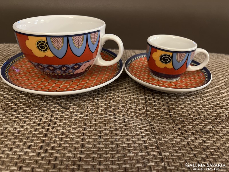 Lenyűgöző, modern Seltmann Weiden Bavaria csészék aljjal, két méretben, párban