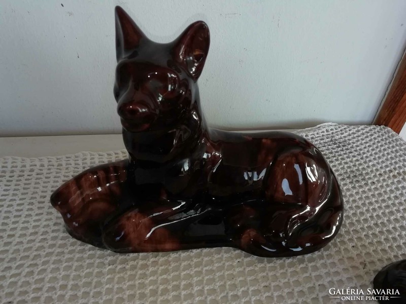 2 retro ceramic animal statues