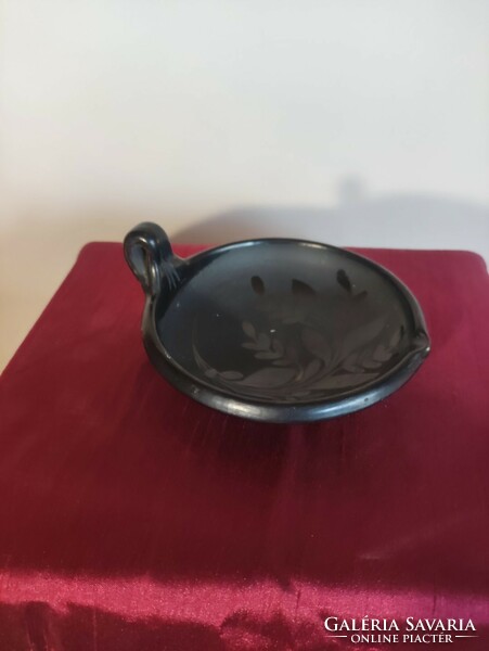 Black earthenware bowl