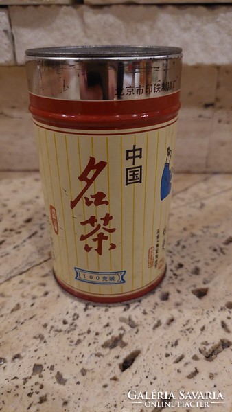 Kínai teás régi pléhdoboz szép állapotban