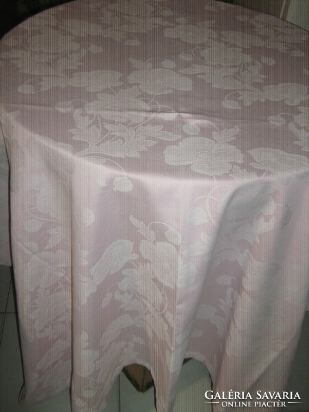 Beautiful vintage pink floral damask tablecloth