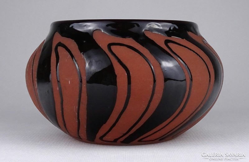 Art Nouveau half-canvas ceramic bowl marked 1Q615
