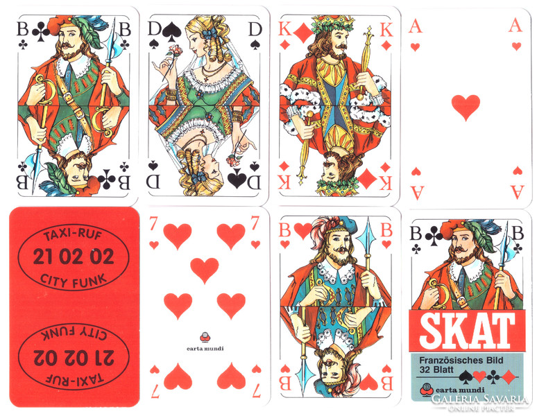 116. Francia sorozetjelű skat kártya berlini kártyakép Carta Mundi 2000 körül 32 lap