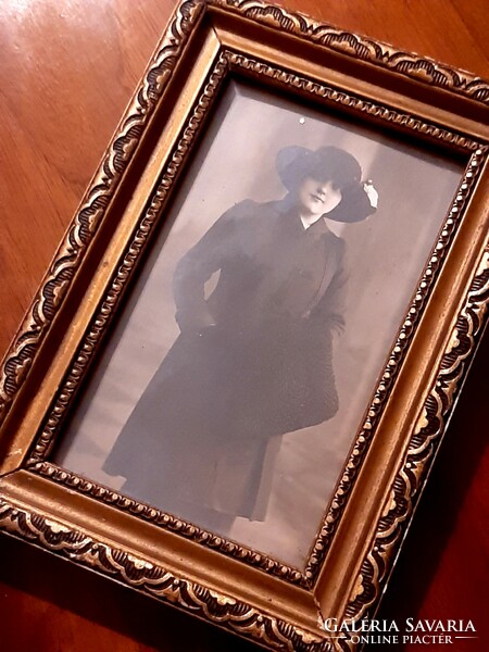 Antique lady's photo in a nice frame, 1920s - 30s