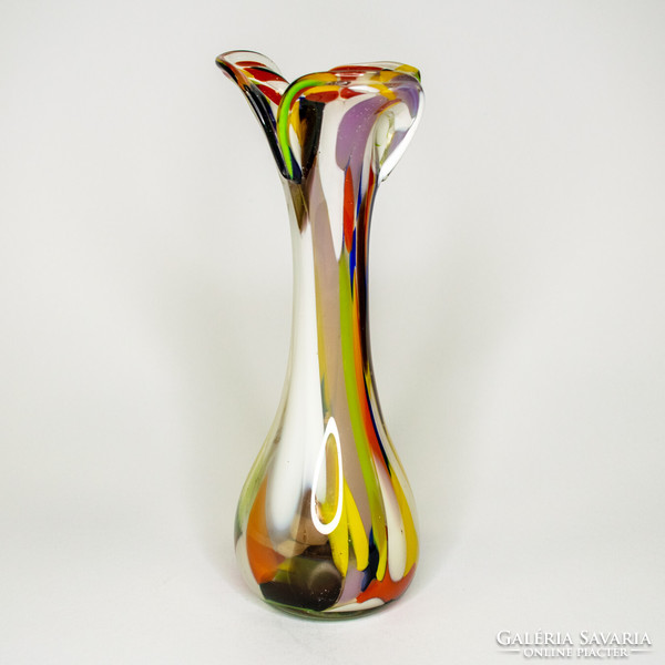Handmade colored glass vase from Murano