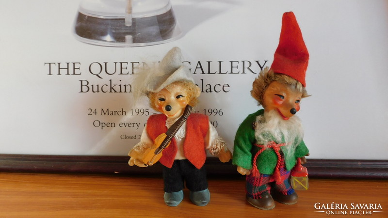 Old hedgehog figures - troubadour and miner - 13 cm