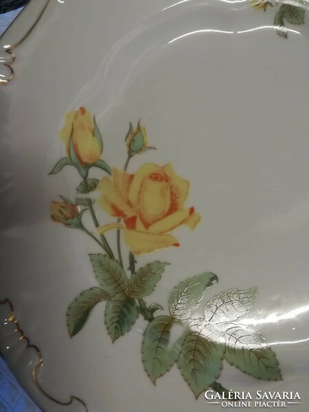 Zsolnay yellow rose plate