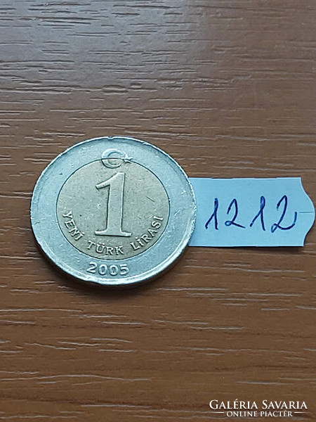 Turkey 1 lira 2005 bimetal 1212