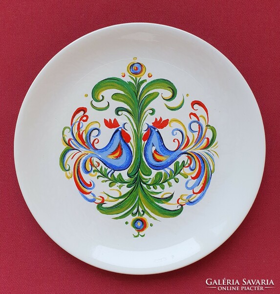 Kézzel festett német porcelán kakas mintás kakasos húsvéti tányér akasztható fali