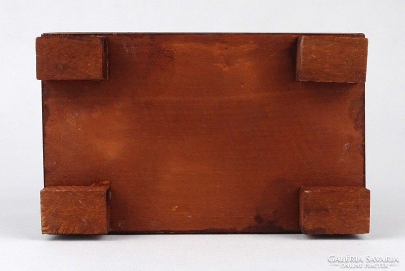 1Q268 old copper wire decorative wooden box jewelry box