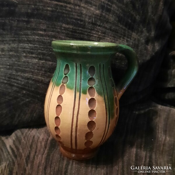 Painted-glazed ceramic jug/bowl