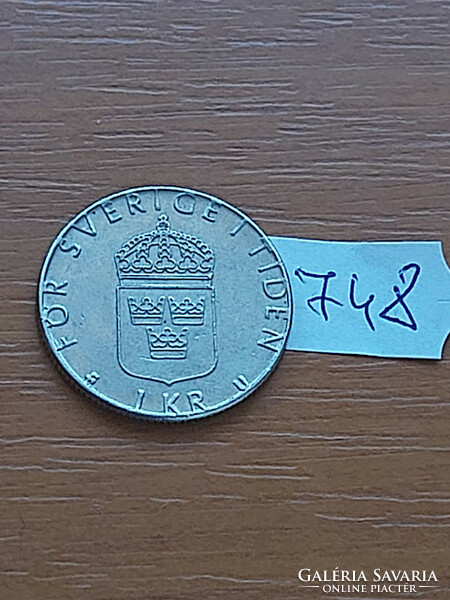 Sweden 1 kroner 1978 e + u, carl xvi gustaf, 748