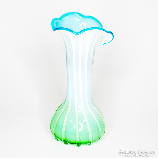 Blown colored glass vase