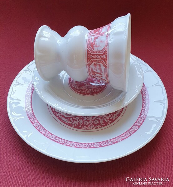 Heinrich Rüdesheim German porcelain spectacular breakfast set cup saucer small plate plate