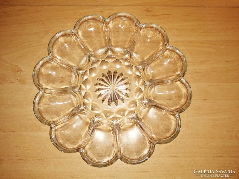 Tojás kínáló üveg tál - átm. 25 cm (b)