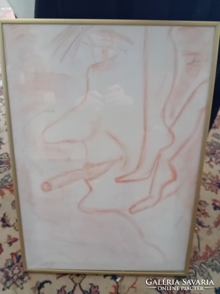 Absztrak festmény Lang szignóval