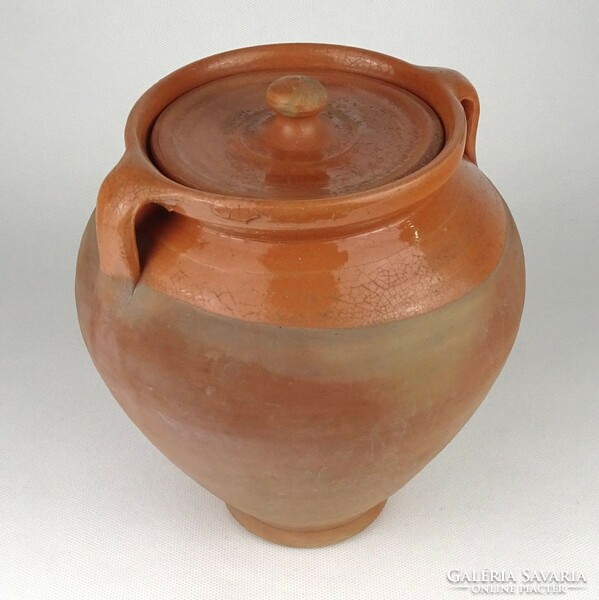 1Q616 flawless earthenware pot with lid 21 cm