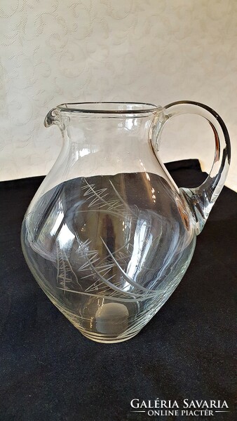 Old polished glass jug.