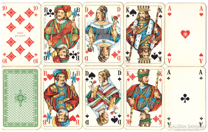 158. Binokel francia kártya berlini kártyakép ASS 1985 körül 2 x 20 lap
