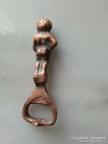 Copper beer opener peeing boy with handle