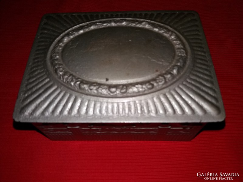Antique very nice metal, pewter Biedermeyer cigar box gift box box 12 x 9 x 6 cm according to the pictures