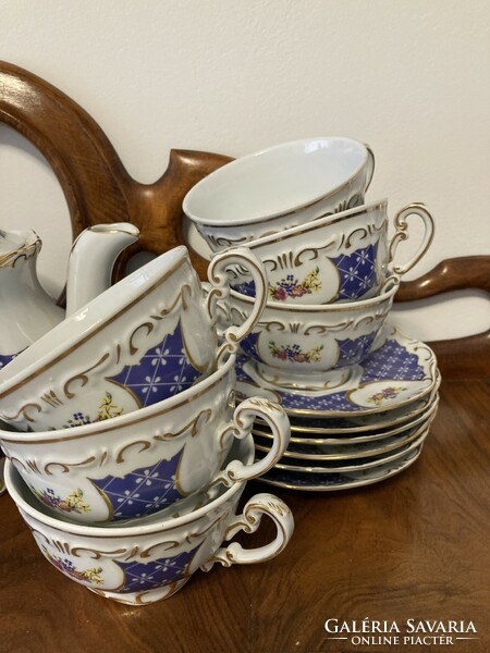 Zsolnay porcelain 6 pcs. Tea set, marie antoinette