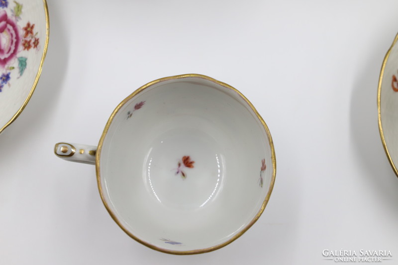 Herendi rózsaszín rózsa mintás porcelán kávés készlet 1942