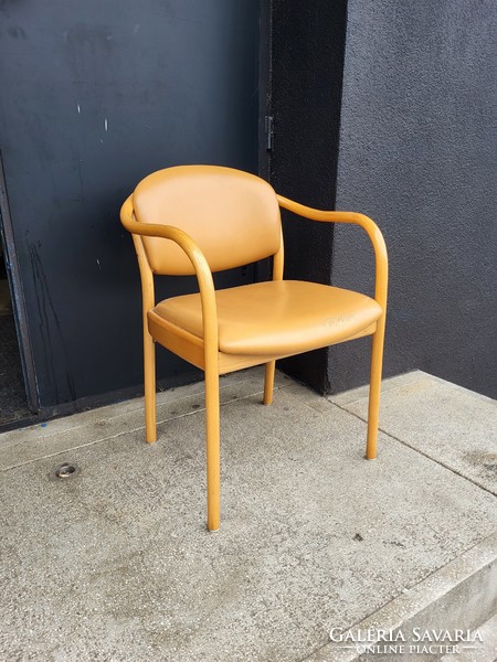 Original thonet armchair with leather upholstery