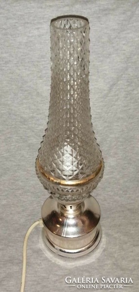 Retro electrometal Hódmezővásárhely glass table lamp (38)