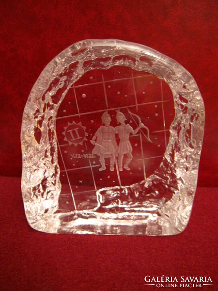 Gemini zodiac sign crystal glass display case ornament